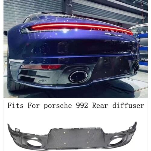 Carbon Fiber Rear Diffuser Bumper Lip Spoiler Fits For Porsche 992