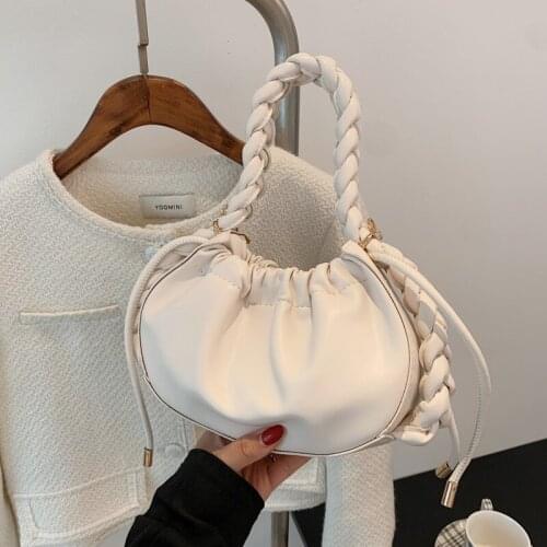 Womens Bag 2021 Crossbody Pu Leather Designer Pleated Quality Solid Color Fashion Female Bolsas Shoulder Bags For Women Handbag