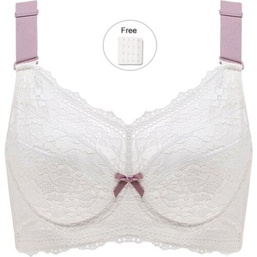 Womens Lace Minimizer Bra Full Coverage Non Padded Underiwre Female Plus Size Convertible Straps Lingerie 34 36 38 40 42 C D E F