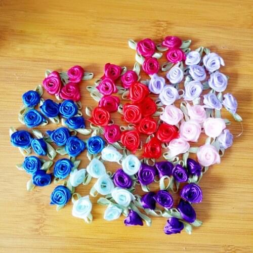 10pcs Hot Rose Patch Flower Applique Doll Accessories Trim Patches Headdress Stickers Clothes Sewing Parche parches ropa RT48