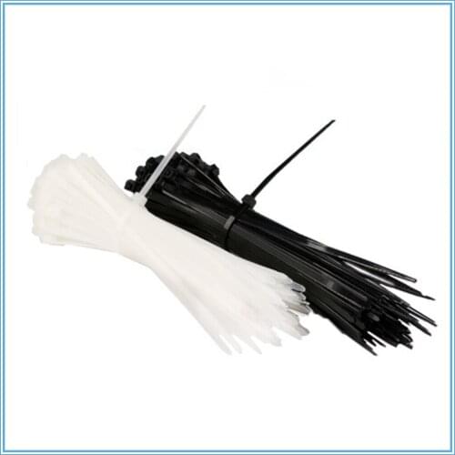 100PCS 5 X 150/200/250/300/350/400mm White Black Milk Cable Wire Zip Ties Self Locking Nylon Cable Tie