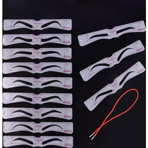 12Pcs/set European and American Eyebrow Stickers Portable Thrush Model Conjoined Eyebrow Card English Version Eyebrow