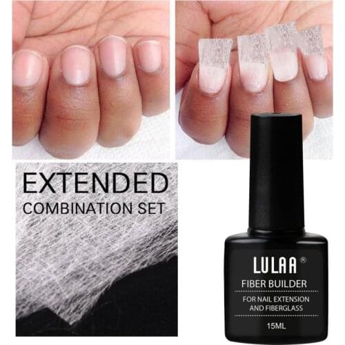 15 ML Nail Extension Fiberglass Silk Crystal Clear Scratches-free Nature Nails Wrap Stickers For Gel Extension Nail Art Tools