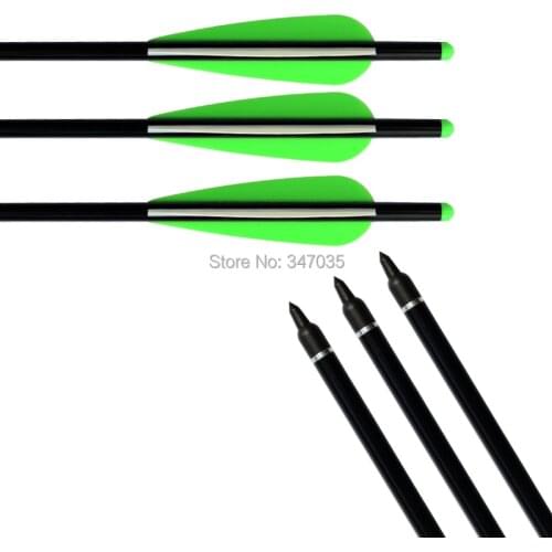 18 inch Crossbow Bolts Aluminum Arrows 2219# for Archery Hunting Outdoor Sports - Moon Nock Insert Broadhead 4" TPU Vanes