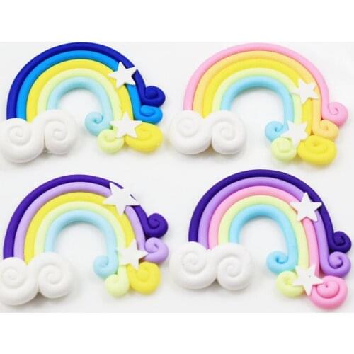 20/50PCS /Lot Colorful Polymer Clay Rainbow Miniatures For Embellishment DIY Craft Making