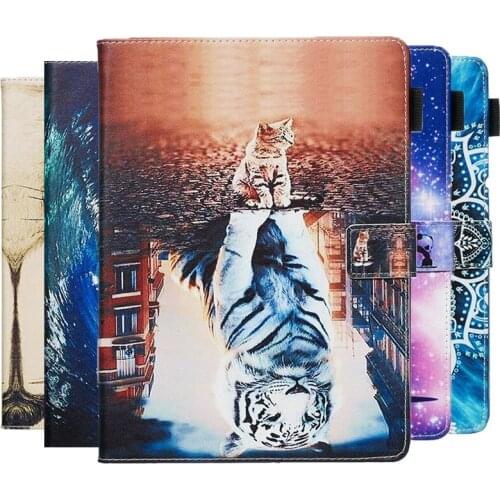 3D Cat Tiger pug Printed PU Leather Stand Case for New Samsung Galaxy Tab S6 10.5 2019 T860 T865 SM-T865 SM-T860 Tablet Cover