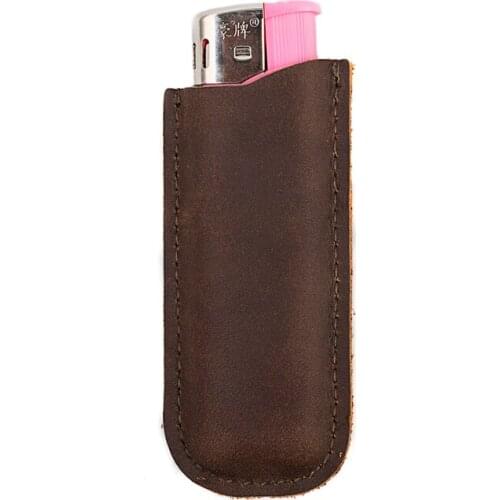 Genuine Leather Handmade Cigarette Lighter Holder Bag For One time Lighter High Quality Oil Lighter Case For Men Gift