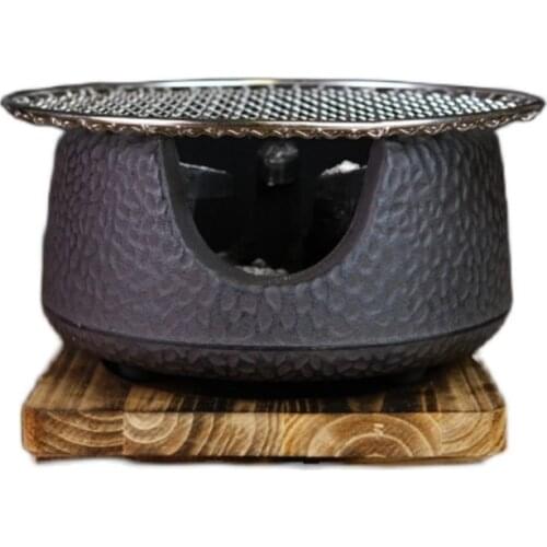 Mini charcoal cast iron oven Korean style single man hot pot outdoor family hotel restaurant grill tea stove 003-6