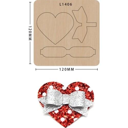 Love-shaped Bow Type Wooden Mold Scrapbook Cutting Die Suitable For Ordinary Die Cutting Machines