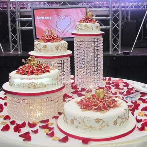 DZ3pcs Crystal Cake Stand Wedding Banquet Party Cake Display Birthday Decoration Hot Sale Wedding Cake cupcake display