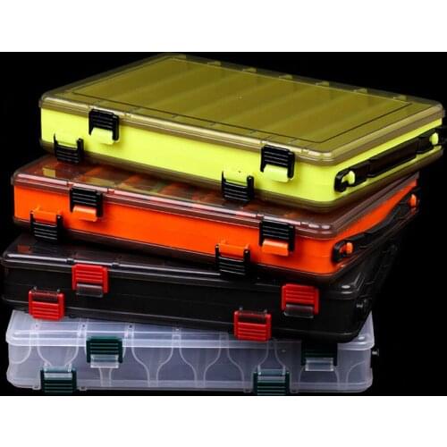 WALK FISH High Quality Fishing Tackle Box For Biats Plastic Storage Lure Box Double Sided Compartments Fly Carp Fishing Tackle