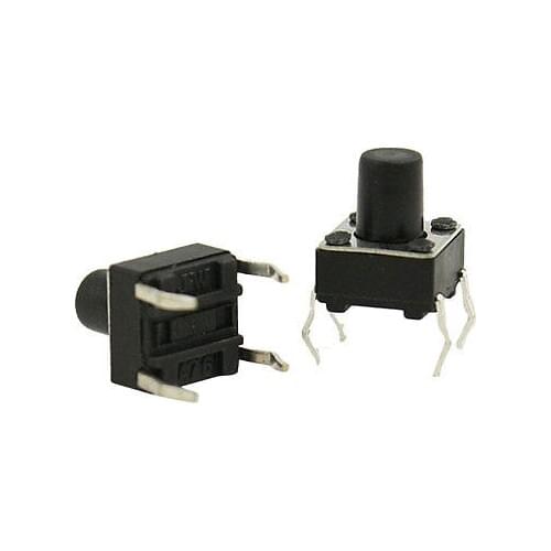 Momentary Tactile Tact Push Button Switch 4 Pin DIP Through Hole 6x6x7.5mm