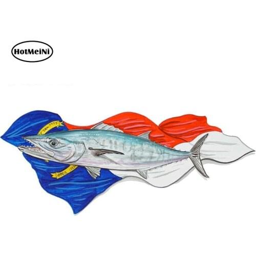 HotMeiNi 13cm x 5.4cm NC Flag & Mackerel Printed Vinyl Decal High Quality Car Auto Truck SUV Car Sticker Waterproof Graphic
