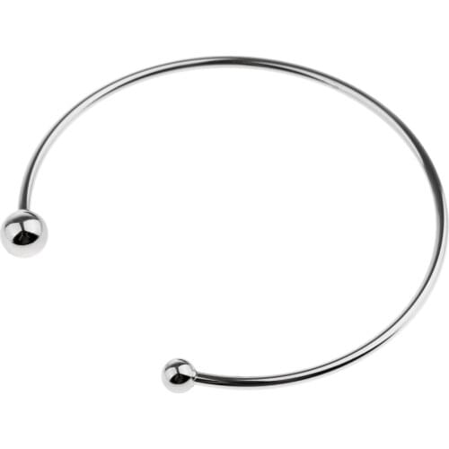 Stainless Steel Open Bracelet Screw Ball Cuff Bangle DIY Beads Charm Jewelry