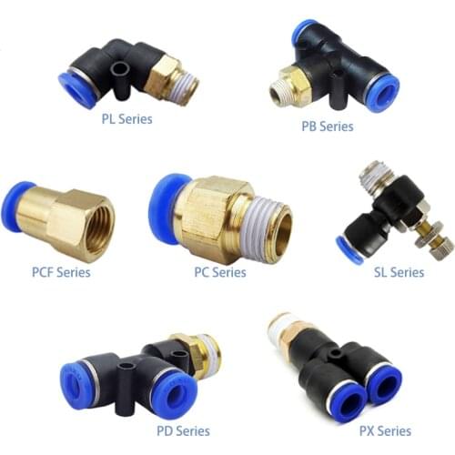 10PCS High Quality PL/PB/PCF/PC/SL/PD/PX Type Air Hose Rapidities Pipe Quick Release Brass Fittings pneumatic connector