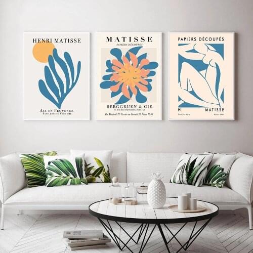 Retro Matisse Poster And Prints Abstract Nude Wall Art Canvas Painting Colorful Plant Picture For Living Room Nordic Home Decor