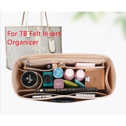 For TB Tote handBag Felt Insert Organizer Purse Bag Shaper Bag Liner Felt cosmetic bag storage bag
