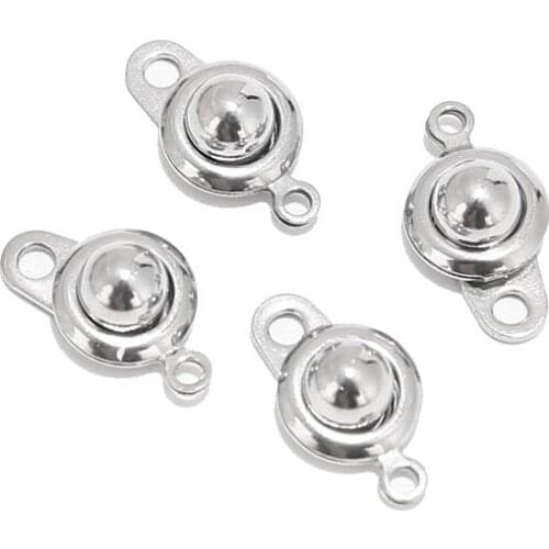 10pcs Stainless Steel Snap-on Clasps for Bracelets Necklace Jewelry Making 8mm 9mm Fastener Hooks Connectors DIY Accessories