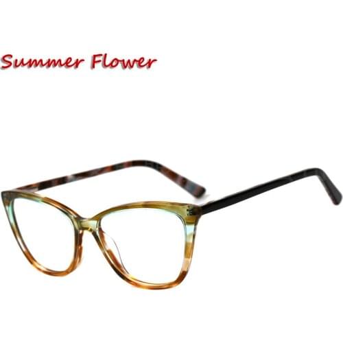 Spring Hinge Women Acetate Eyewear High Degree Frame Designer Progressive Glasses Light Women Super Quality Eyewear