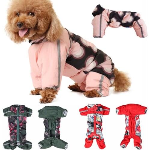 Winter Pet Dog Clothes Jumpsuits Fleece Reflective Puppy Down Jacket Overalls for Small Medium Dogs Chihuahua Shih Tzu Outfit