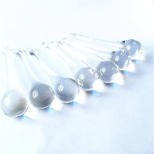 100pcs 20*80mm Clear Crystal Glass Raindrop Chandelier Crystals Pendants , Crystal Curtains Drops For Home Decoration
