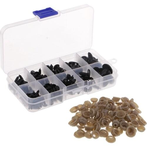 125pcs Assorted Colorful Plastic Safety Eyes Different Size with