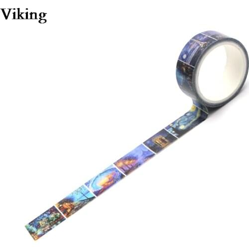 20pcs/set 15mmX5m Starry Sky Decorative Tape Van Gogh Washi Tape Stationery Tape Stickers Colorful Adhesive Tapes G0166