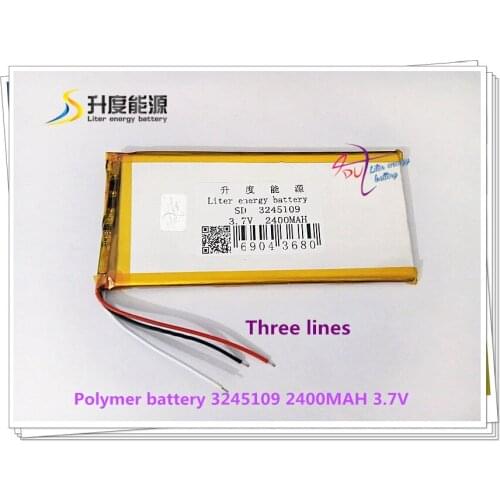 3 line 3.7V 2400mAH 3245109 Polymer lithium ion Li-ion battery for tablet pc GPS E-BOOK POWER BANK miui