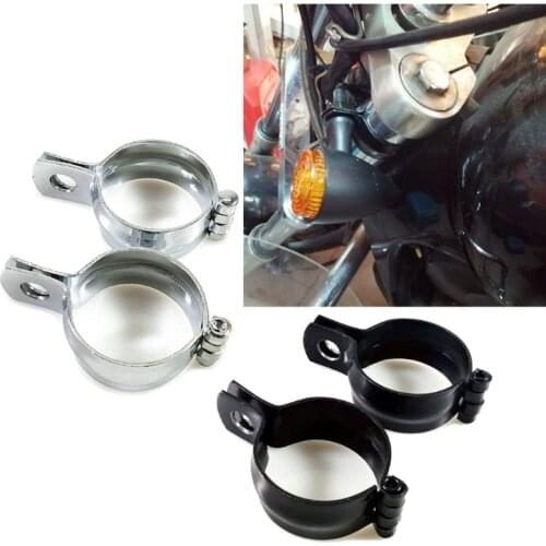 50LC 2pcs Spotlight Mount Brackets Stable Light Clamp Holders Replaceable Motorcycle Light Parts - Black / Silver