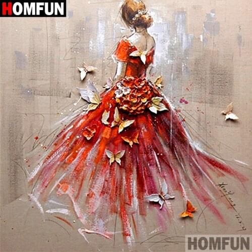 HOMFUN 5D DIY Diamond Painting Full Square/Round Drill "Ballet girl" 3D Embroidery Cross Stitch gift Home Decor Gift A08052