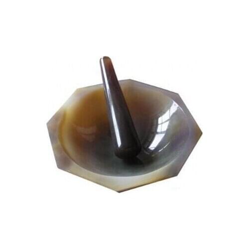 FREE SHIPPING Natural Agate Mortar and Pestle Lab Grinding ID=80 mm 3" OD=100 mm
