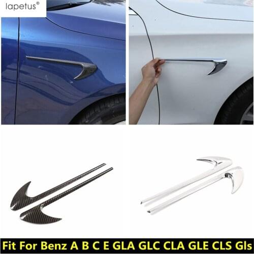 Car Side Air Vent Cover Trim Fender Decor Carbon Fiber Accessories Interior For Mercedes Benz A B C E GLA GLC CLA GLE CLS Gls