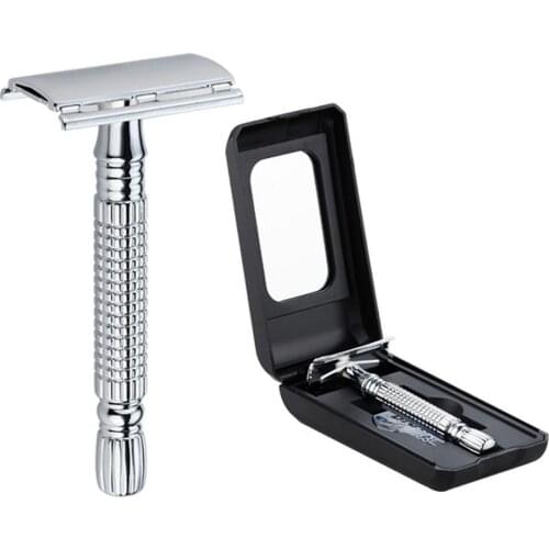 Razors Handle Nostalgic Safety Shaving Razor With Lens Case Manual Shaver Razor Beard Tools Shaver For Men Shaving Hair Removal
