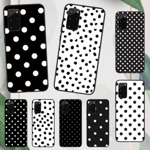 Black And White Polka Dot pattern Phone Case For Samsung galaxy S 9 10 20 A 10 21 30 31 40 50 51 71 s note 20 j 4 2018 plus