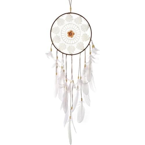 Colorful Dream Catcher Circular Net Dream Catcher Handmade Feather Colorful Circular Dreamcatcher Bohemian Wedding Decorations