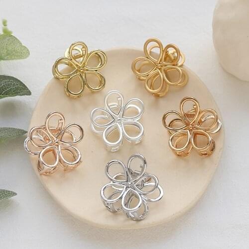Flower Alloy Clips Metal Hair Claw Retro Alloy Small Clips Metal Clips Alloy Hair Clips Hair Accessories