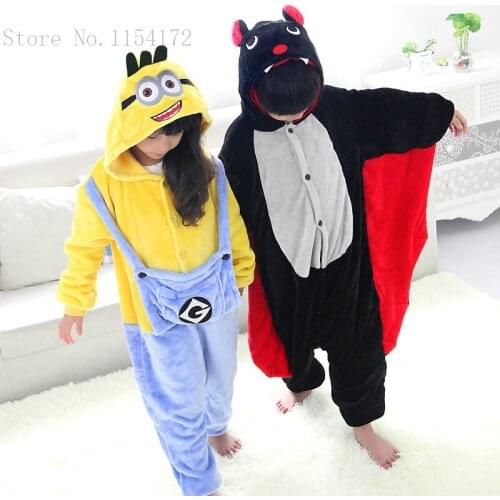 Kids Carton Animal Despiable Me Onesies Pajamas Boys Girls Costume Bats Onesies Pyjamas Kids Cosplay Pijamas Children Sleepwear