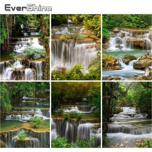 EverShine 5D DIY Diamond Embroidery Landscape Handicrafts Diamond Painting Waterfall Mosaic Picture Of Rhinestones Home Decor