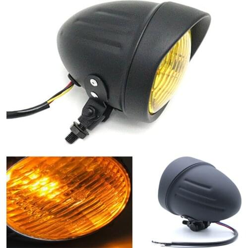 1PC 4.5 Inch Black Universal Motorcycle Headlight High/Low Beam Retro Front Lamp For Harley Softail Dyna Chopper Cafe Racer