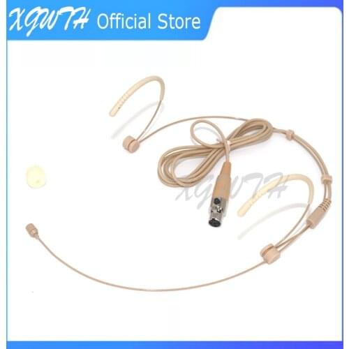 Headset Microphone Condenser Cardioid Double Ear Hanging Headworn Mic For Shure Wireless Body-Pack Transmitter 4 Pin XLR