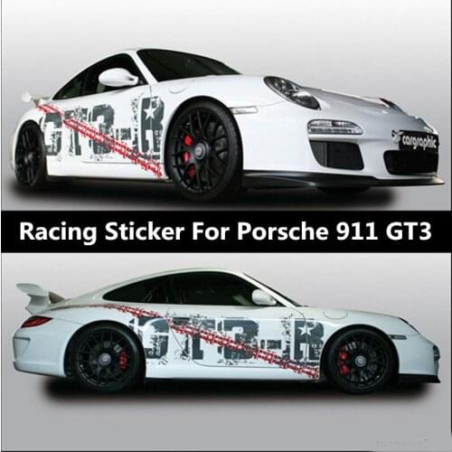 Racing Sticker For 911 GT3 Body Exterior Decoration Door Stickers On Both Sides Pull Flowers