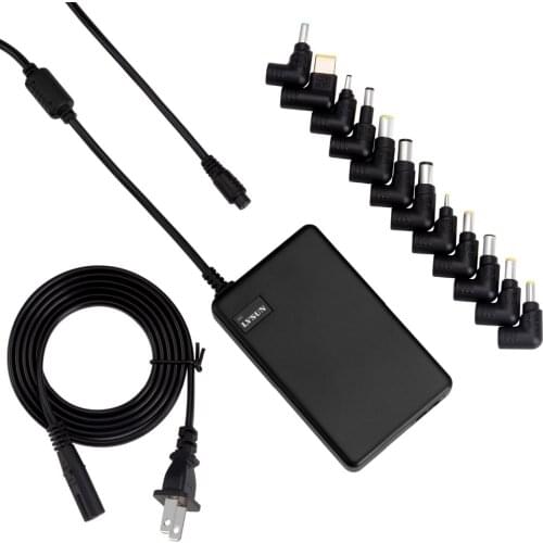 LVSUN Multifunctional Power Supply Universal Notebook Laptop Adapter 90W with 2 USB for Phone with 8 tips compitable Charger