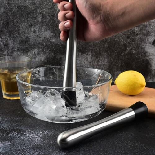 Stainless Steel Lemon Fruit Crushed Popsicle Juice Ice Cocktail Hammer Mash Stick