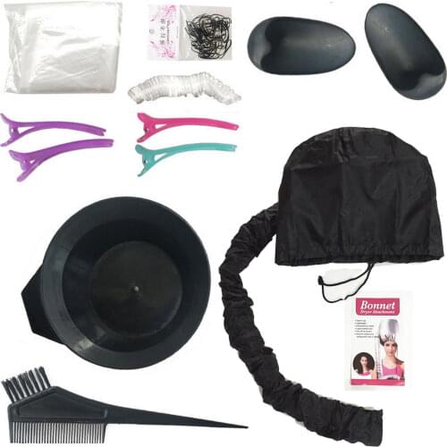 Portable Hair Dryer Bonnet Hood Cap Blow Dryer Attachment with 11PCS Hair Coloring Tools for Hairdressing Home Personal Use