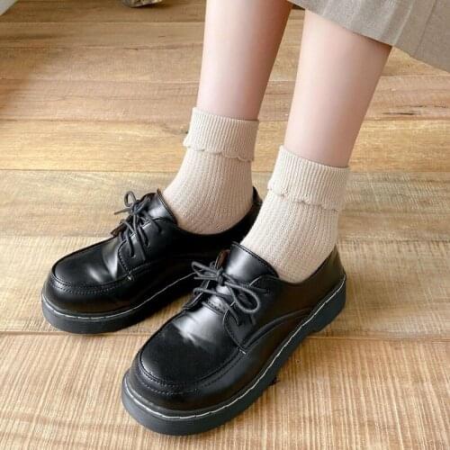 Solid Color Woman Socks Lolita Kawaii Cute Black White Socks Korean Style Fashion Girls Students Long Socks for Christmas Gifts