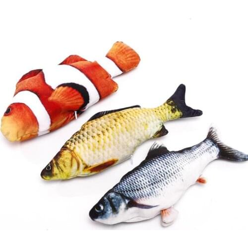 New 30pcs/lot Moving Fish Electric Toy For Cat USB Charger Interactive Cat Chew Bite Toys Catnip Supplies Kitten Fish Flop SN986