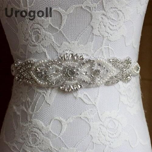 New Crystal Pearl Wedding Belt Women Beaded Sash Bridal Belt Bridal Sash Prom Dress Waistband Rhinestone Belts for Dresses
