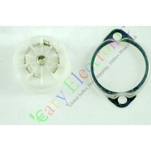 Wholesale and retail 8pcs 9pin Ceramic vacuum tube socket mount valve base for 12AX7 12AU7 6N11 ECC83 free shipping