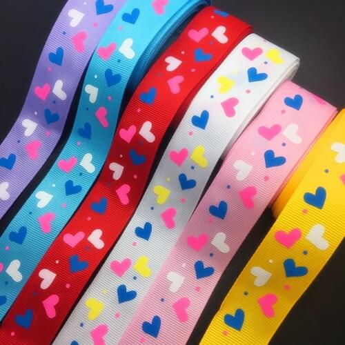 Wholesale 5 Yards 1Inch 25mm Wide LOVE Printed Grosgrain Ribbon Hair Bow/Christmas/wedding DIY Sewing Craft #003