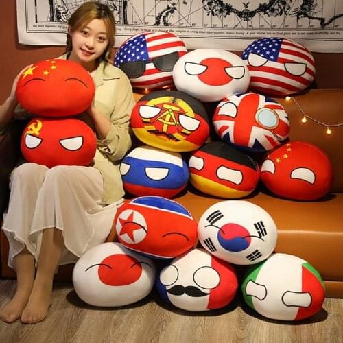 Poland Ball Dumpling Pillow Plushies Cartoon Anime Manga Countryball Polandball Keychain Cushion Pillow Stuffed Plush Toys Doll